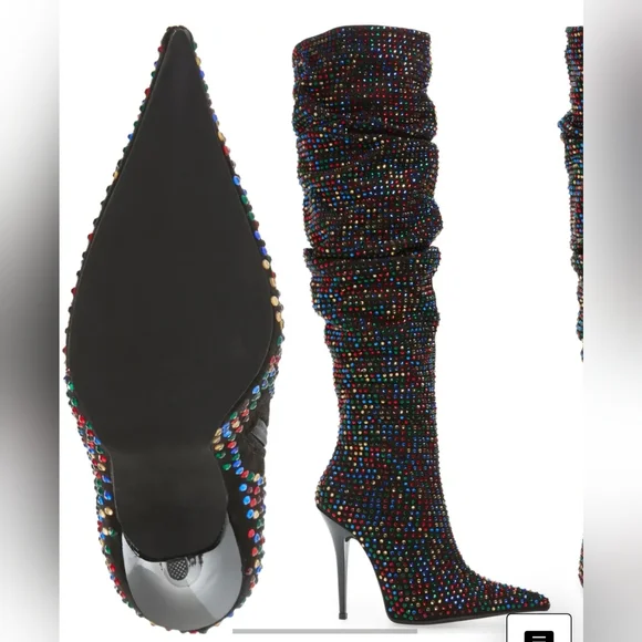 Jeffrey Campbell rhinestone boots size 10 - Picture 2 of 4